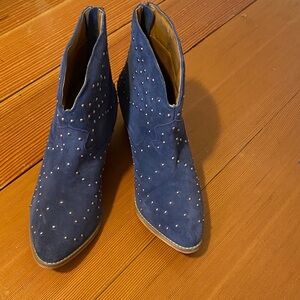 Blue Suede Studded booties